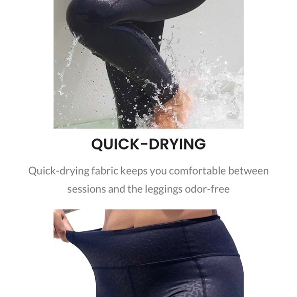 NWOT- Platinum Sun Swim & Gym Leggings, UPF 50+| Cheetah -Black, size Large - Picture 12 of 13